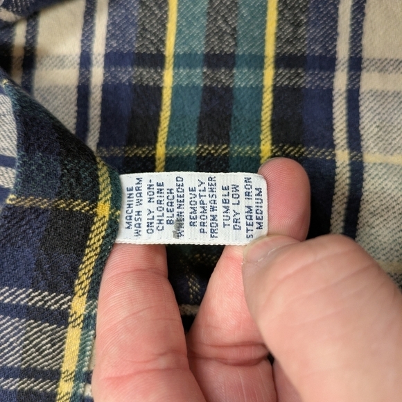Ralph Lauren Shirt Mens XL Blue Green Plaid Flannel Blake Heavy Cotton Button Up - Picture 6 of 7